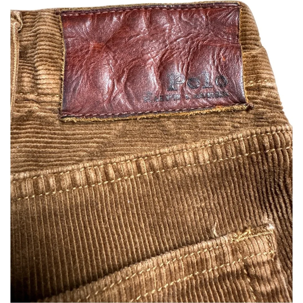 Polo Ralph Lauren THE VARICK SLIM STRAIGHT Corduroy Brown Men’s 38x32 - Picture 8 of 11